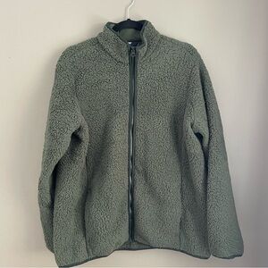 Olive Green Lands’ End Teddy Jacket - L